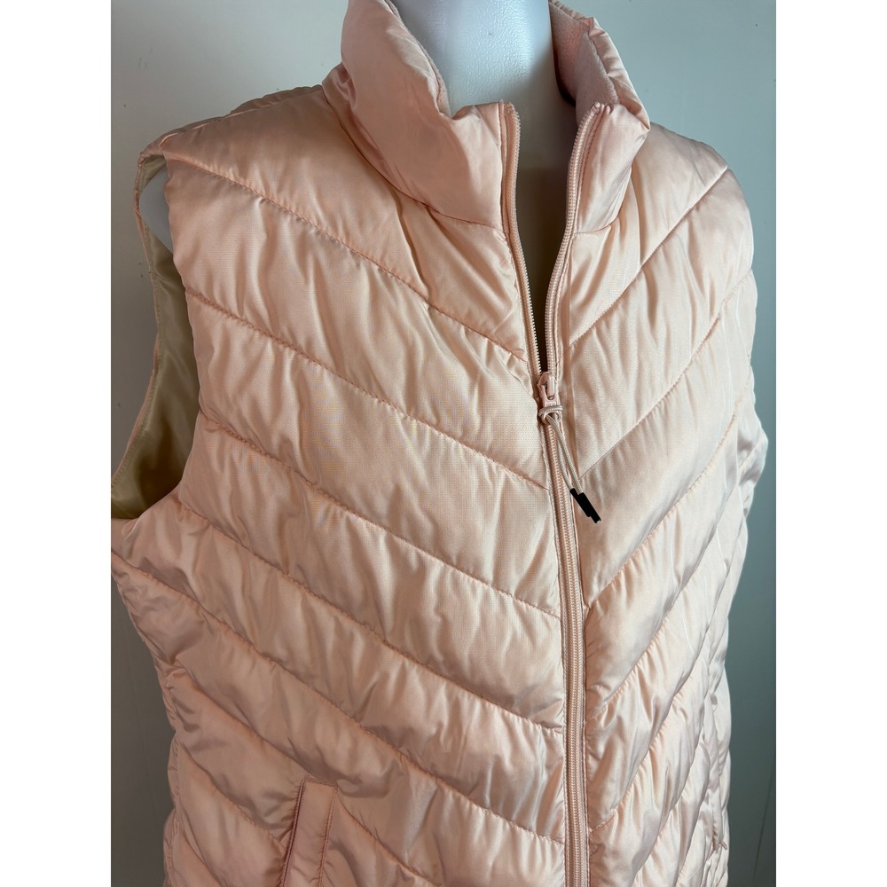 Gap Puffer Vest XL Peach Pink Quilted Full Zip Outerwear Sleeveless Jacket - Picture 2 of 9